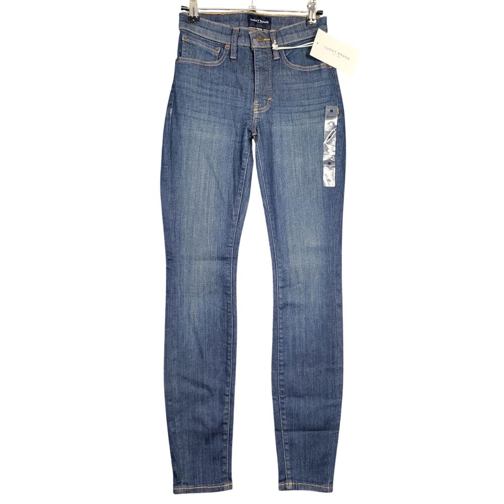 NWT LUCKY BRAND Bridgette High Rise Skinny Stretch Denim Blue Jeans SIZE 00 / 24